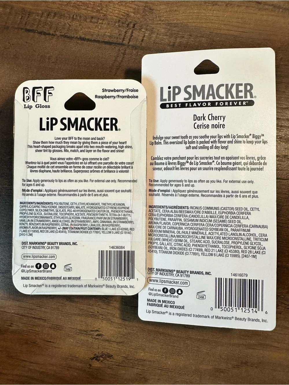 Lip Smacker Biggy Best Flavor Dark Cherry & BFF Lip Gloss Strawberry & Raspberry